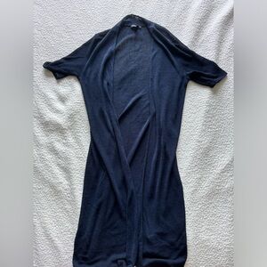 Eileen Fisher long navy linen cardigan, perfect for summer, small